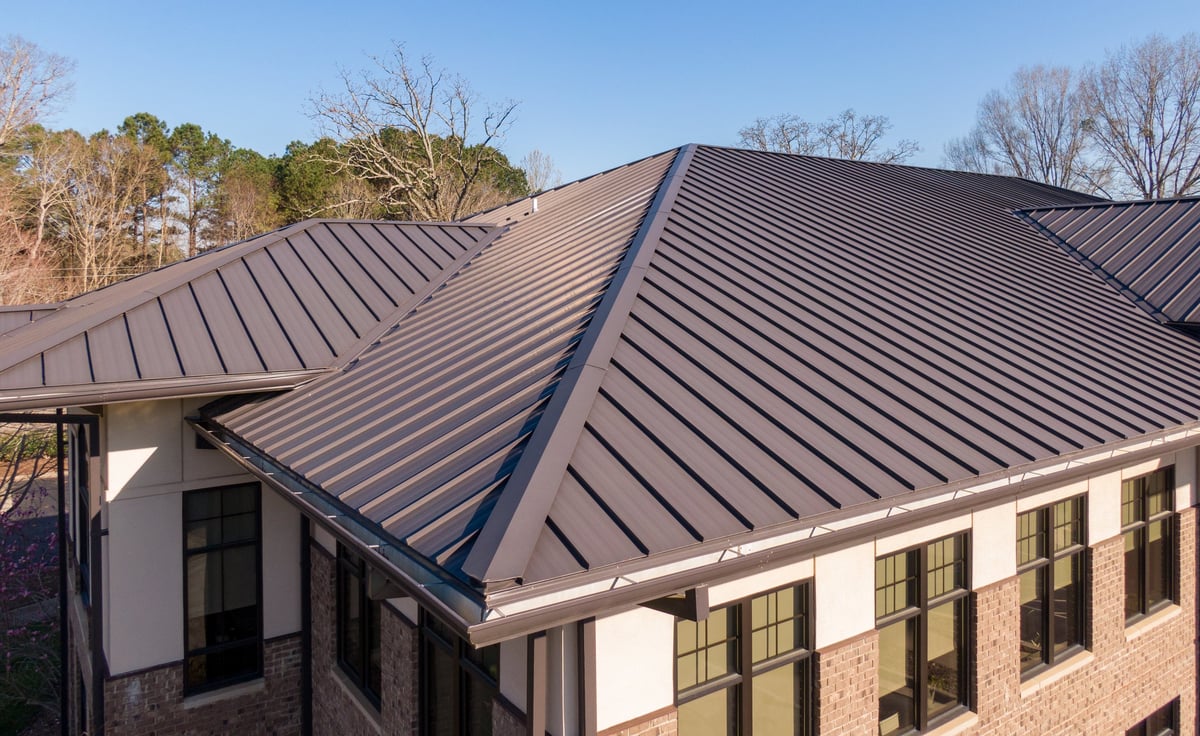 Standing seam metal roof installation